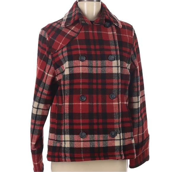 Woolrich Jackets & Blazers - Woolrich Wool Red Oat Plaid Double Breasted Women's Jacket Coat Size Medium M